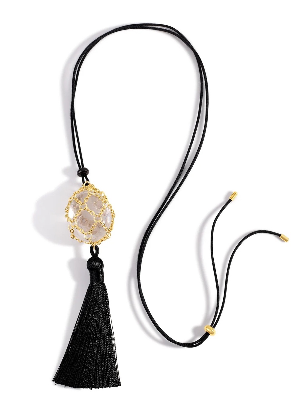 New MAYAMAR black tassel with gold and crystal pendant